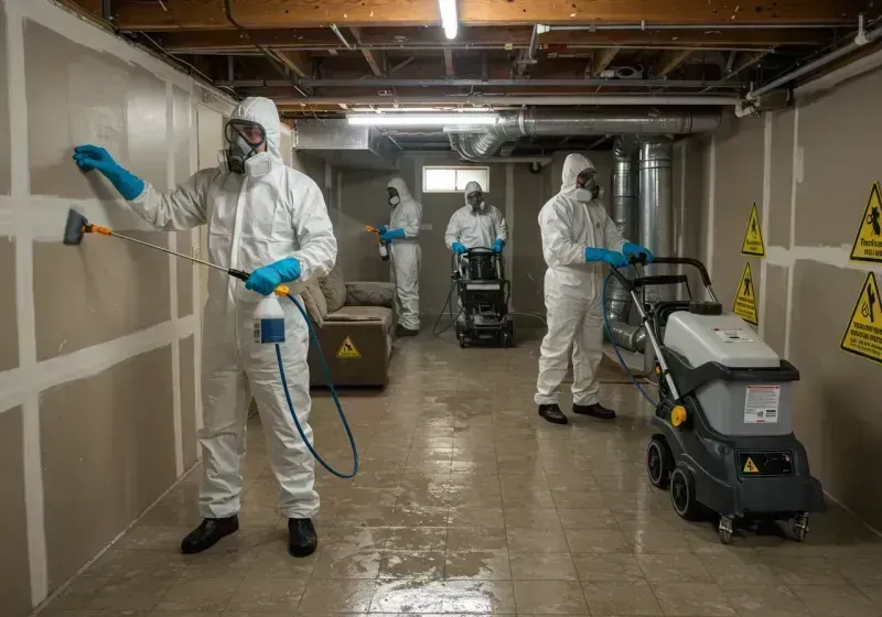 Basement Moisture Removal and Structural Drying process in Hebron, KY